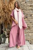 Pure Cotton Santos Keyhole Drape Back Top Indian Pink